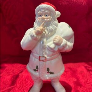 Lenox White and Red Porcelain Santa Figurine - Holiday Home Decor